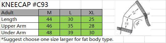 SIZE CHART ACCESSORIES