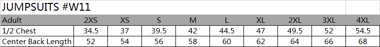 SIZE CHART ACTIVEWEAR