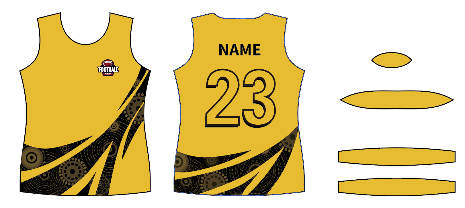 ABORIGINAL AFL SINGLET – S2303 LAYOUTS